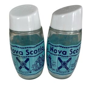 Vintage Cutler glass, Nova Scotia, salt, and pepper shaker set